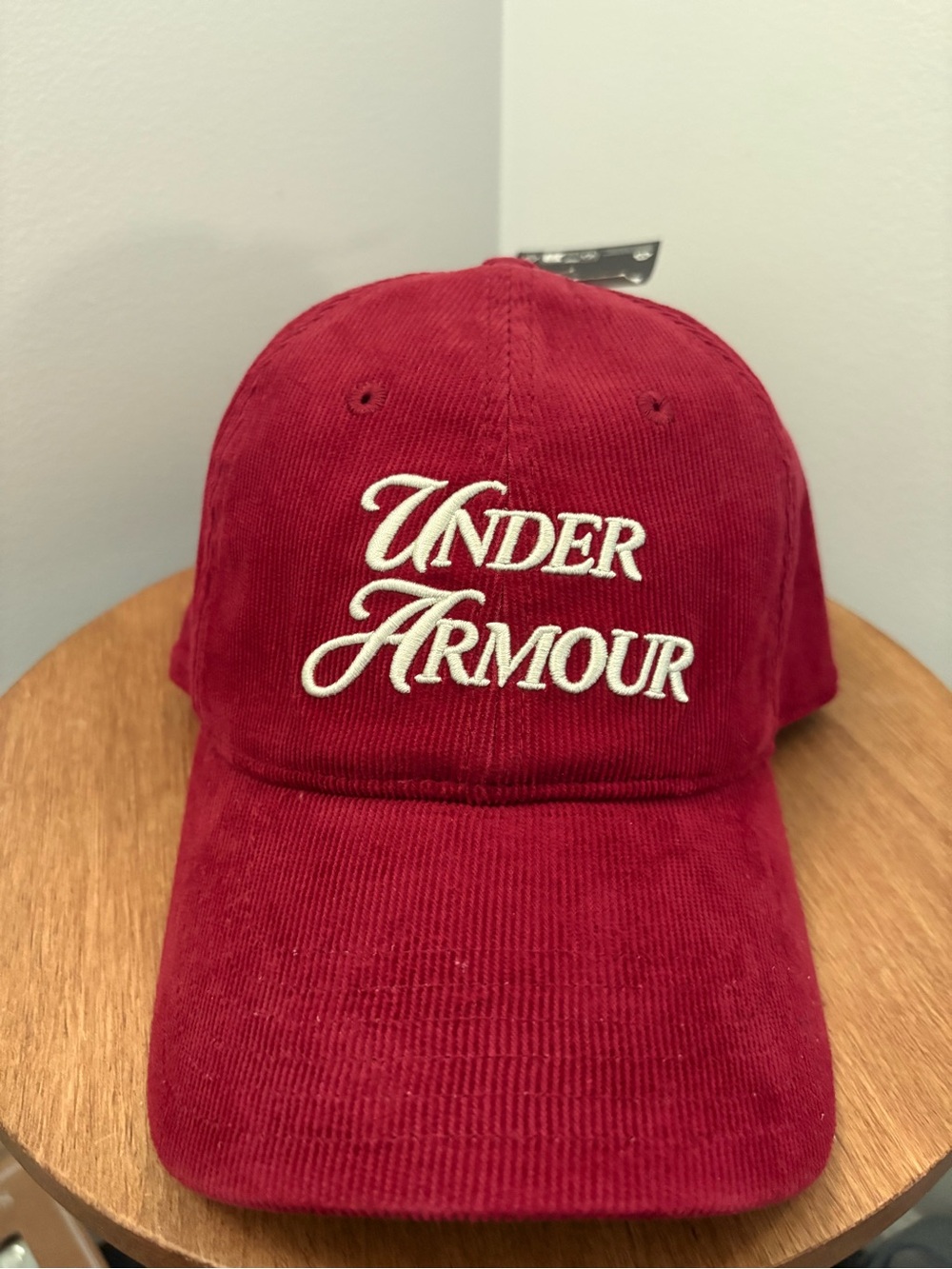 Under Armour Burgundy Corduroy Cap with White Logo NWT